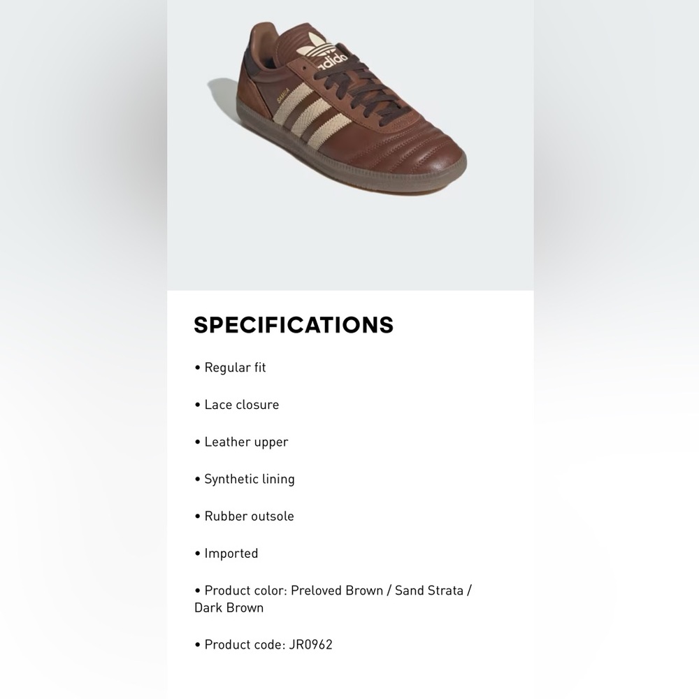 adidas Originals Brown and Cream Sneakers - Picture 10 of 15